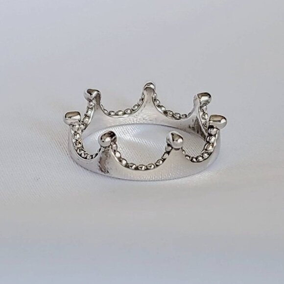 Crown Ring, Sterling Silver Women Ring, 925 Stamped, Thumb Band, non tarnish, - Picture 7 of 10